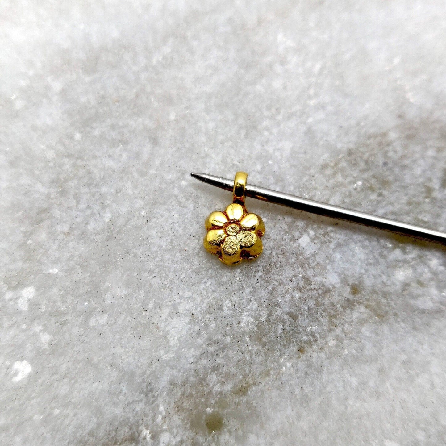 18k Solid Yellow Gold DIY Jewelry Charm Pendant 6mm - Sar Gems