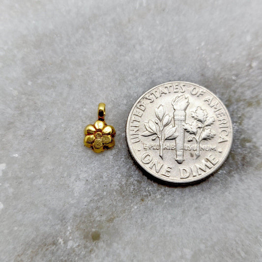 18k Solid Yellow Gold DIY Jewelry Charm Pendant 6mm - Sar Gems