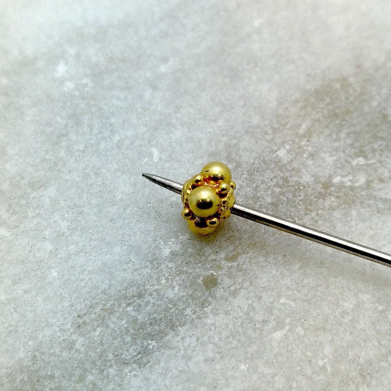 18 Carat Gold Floral Spacer Beads 5x6mm