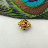 18K Gold Stone Studded Oval Beads 15X10MM