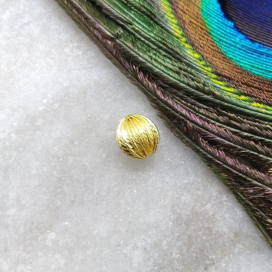 18 Carat Solid Yellow Gold Ball Gold Spacer Bead Components 7x6mm Handcrafted Jewelry