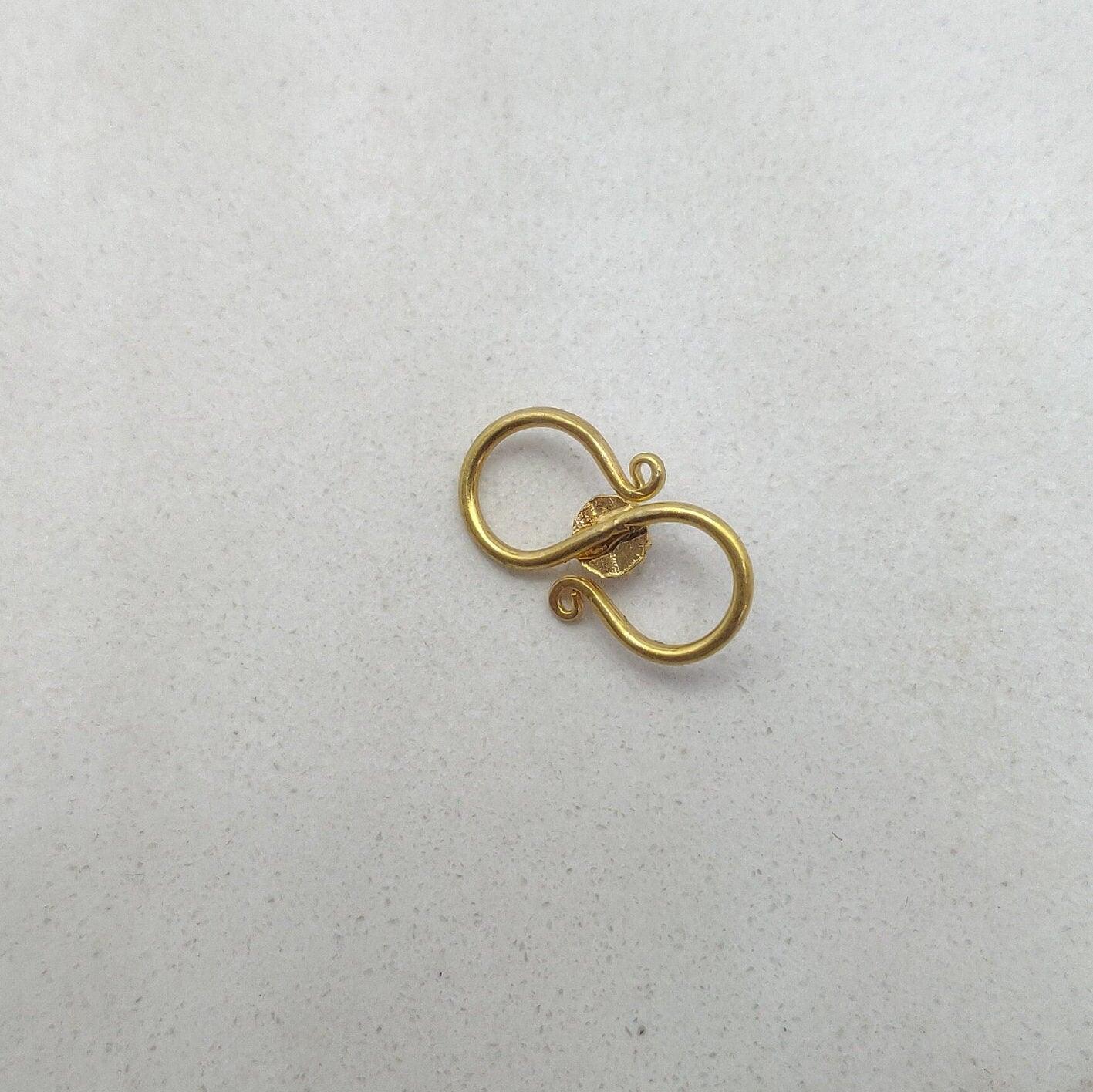 18KT Gold Antique Gem S-Clasp Jewelry Findings 16mm