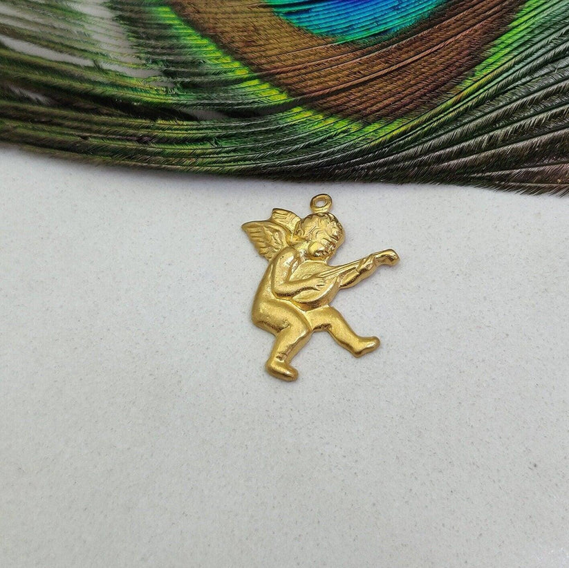 18k Gold Baby Angel Charm Baby pendant