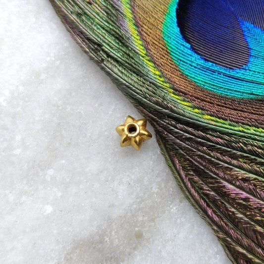 18 Karat Solid Yellow Gold Gold Spacer Bead Components 6mm