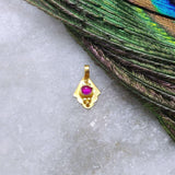 18k Solid Yellow Gold Fancy Charm Pendant 9mm - Sar Gems