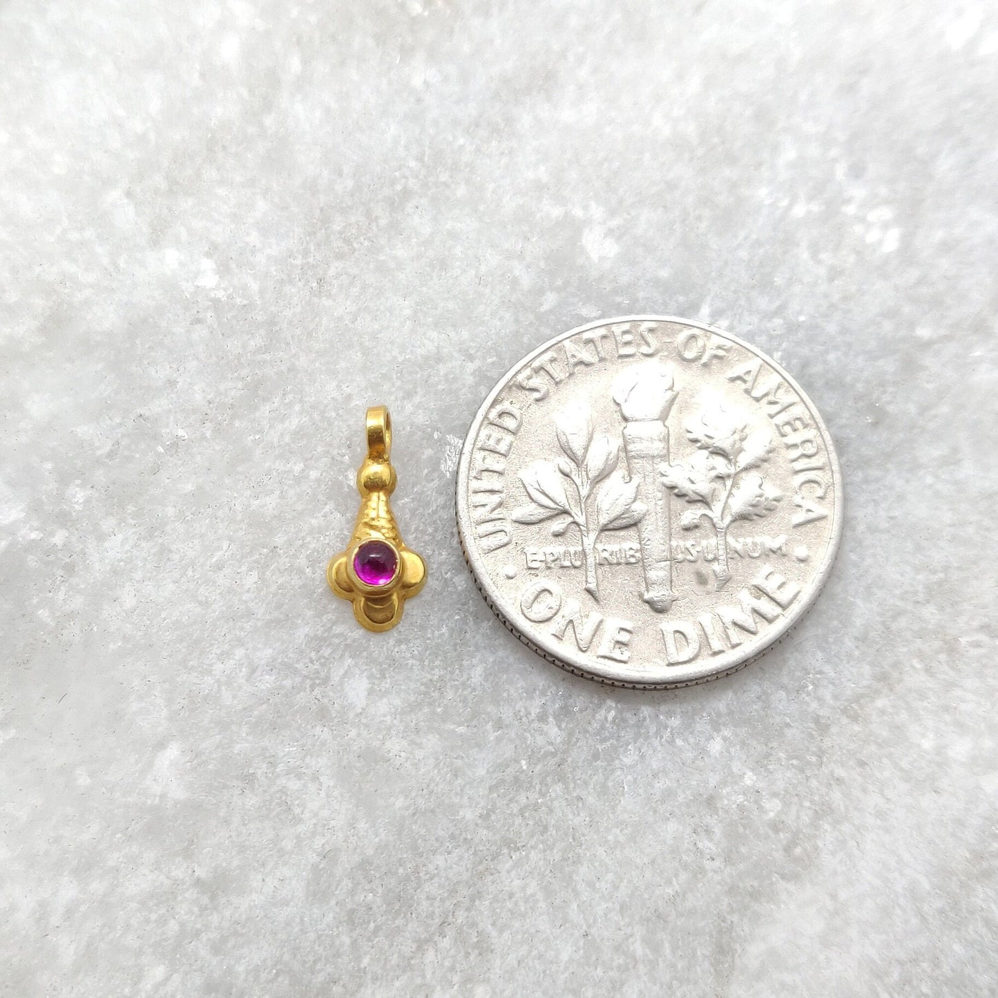 18k Solid Yellow Gold Charm DIY Pendant