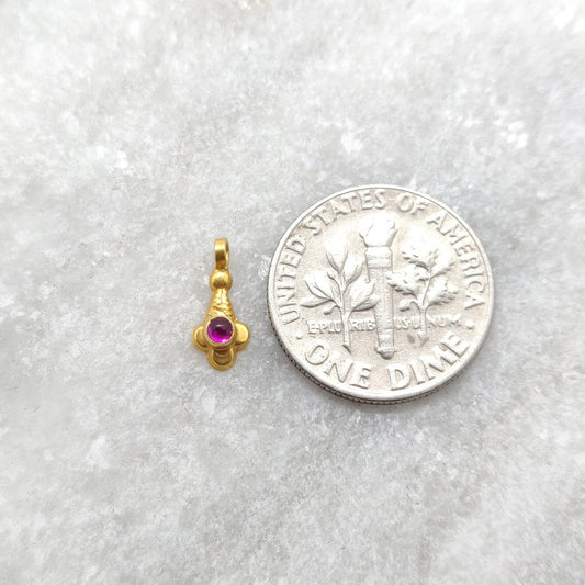 18k Solid Yellow Gold Charm DIY Pendant - view 3