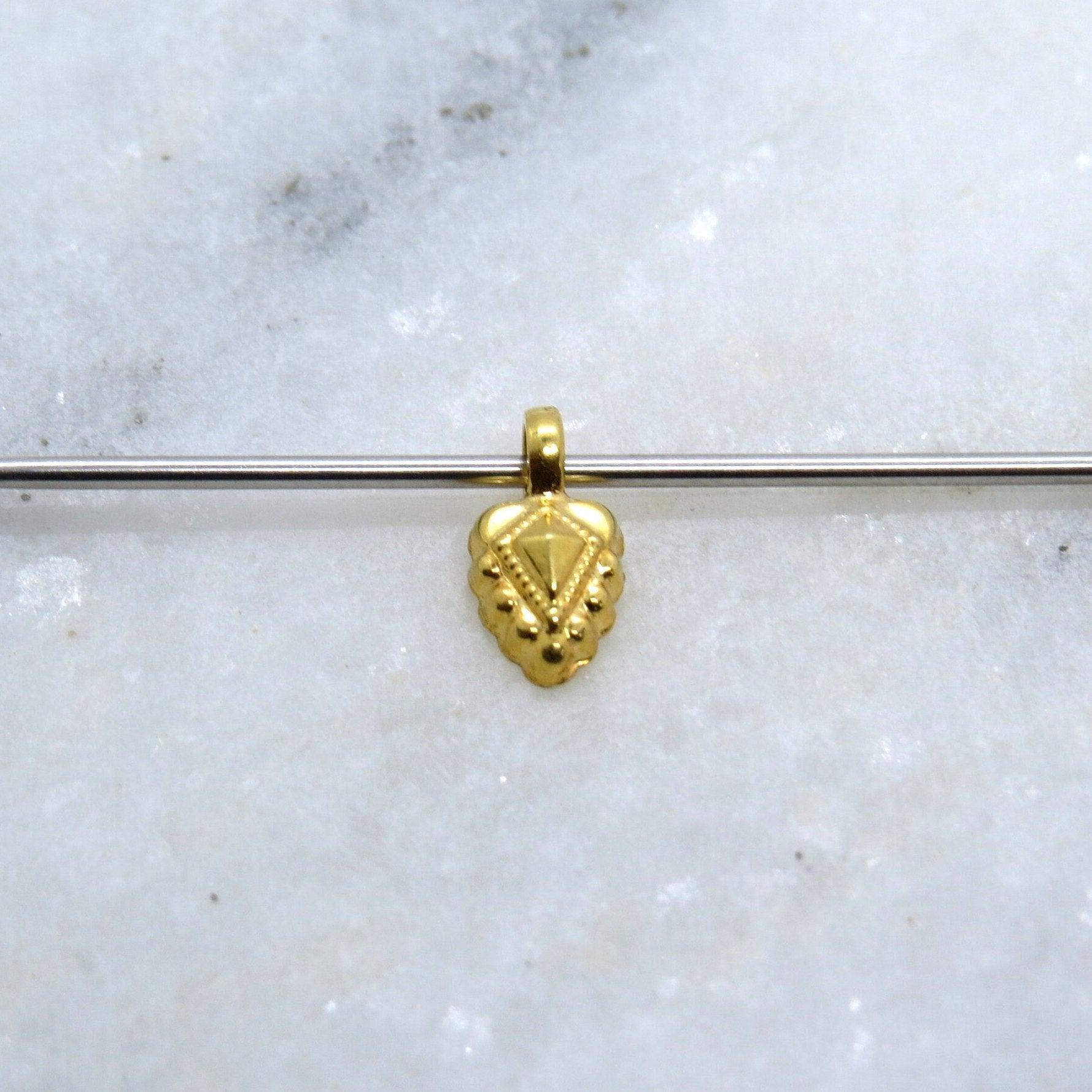 18k Gold Fancy Charm Pendant DIY Necklace Jewelry 10mm - Sar Gems