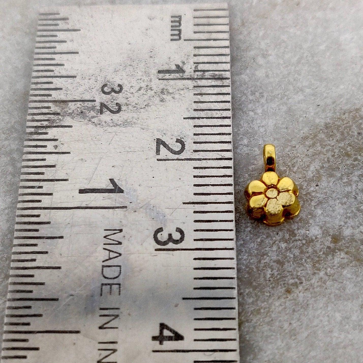 18k Solid Yellow Gold DIY Jewelry Charm Pendant 6mm - Sar Gems