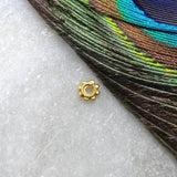 18 Carat Yellow Gold Round Wheel Gold Spacer Bead Components Finding 4mm