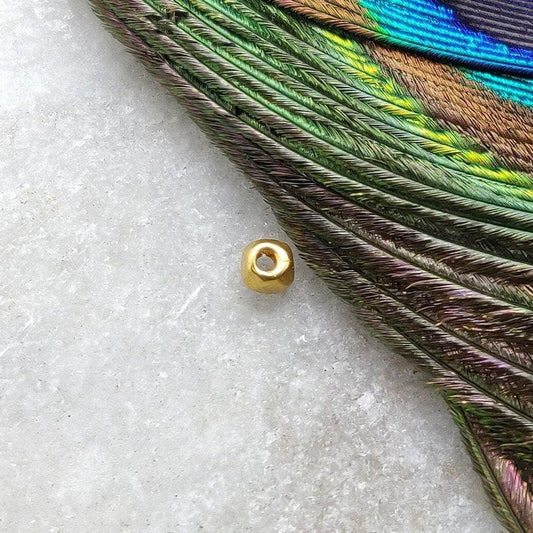 18 Carat Solid Yellow Gold Gold Spacer Bead Components-3mm Sold as 4pcs