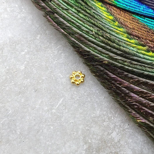 18K Solid Yellow Gold 3mm Gold Spacer Bead Sold in 4pcs