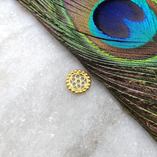 18KT Yellow Gold Wheel Spacer Handcrafted Craft Findings