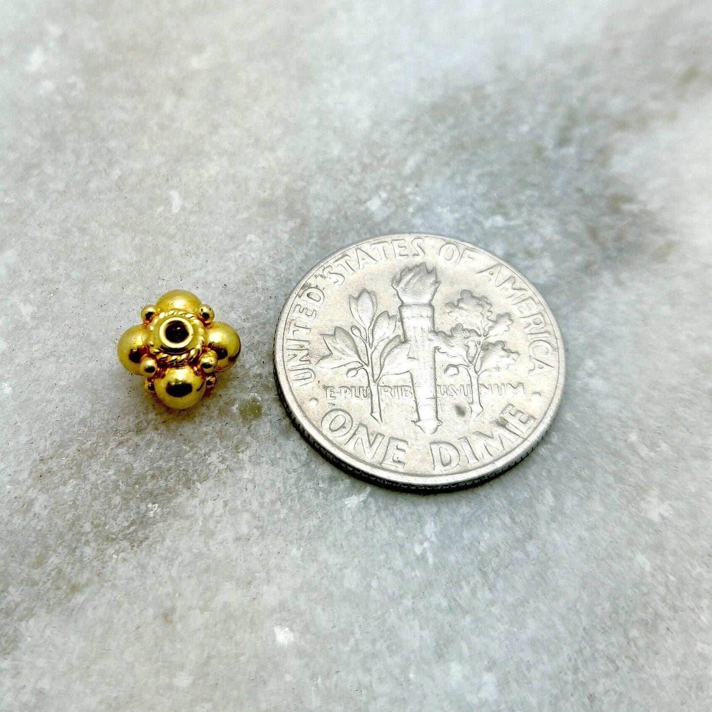 18 Carat Gold Floral Spacer Beads 5x6mm