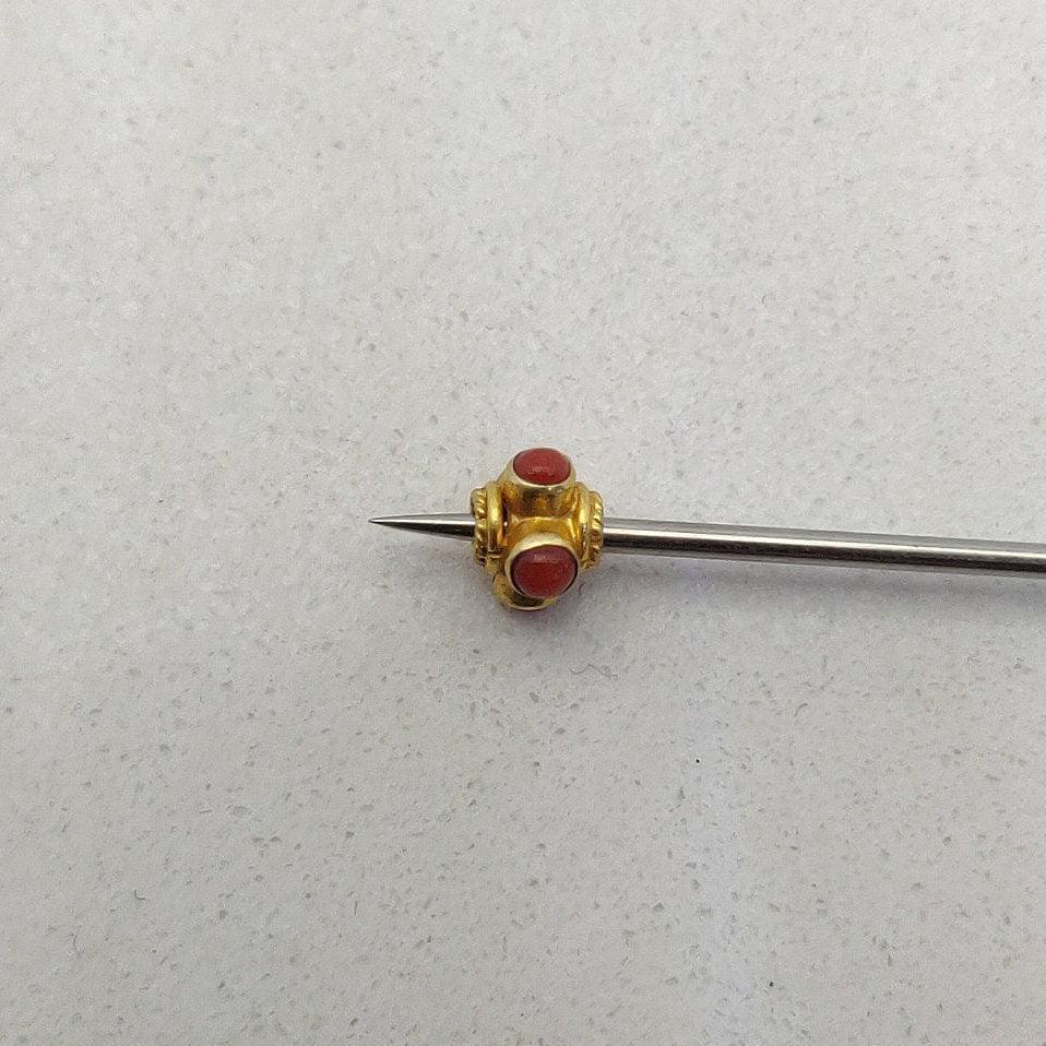 18 Karat Gold Stone Studded Wheel Spacer Beads 5x4mm