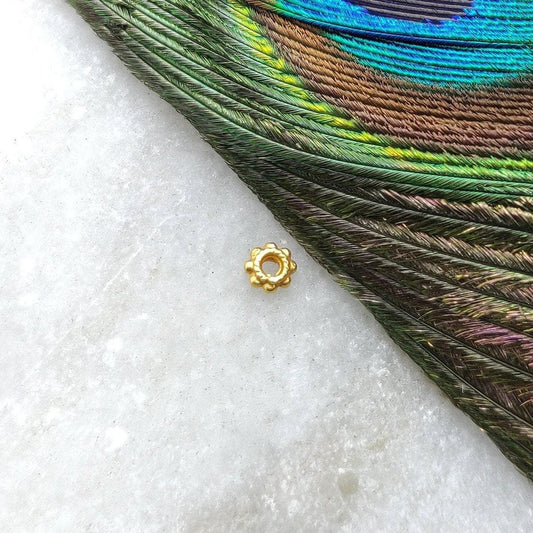 Wholesale 4MM 18 Karat Gold Gold Spacer Bead, Sold as 2 Pcs