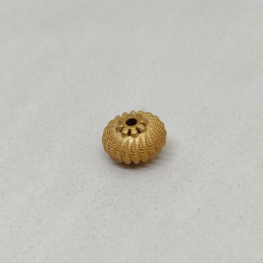 18 Karat Gold Unique Engraved Rondelle Spacer Beads 10MM - view 3