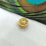 18K Yellow Gold Wheel Design Gold Spacer Bead Components Supply 10mm