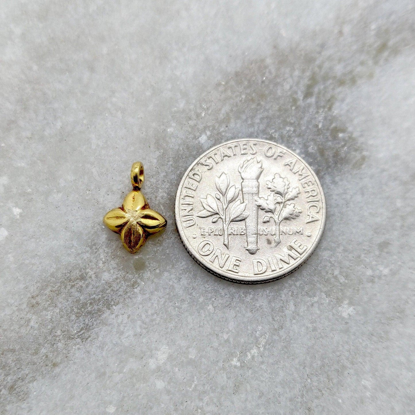 18k Solid Yellow Gold Star Charm Pendant Finding 11mm - Sar Gems