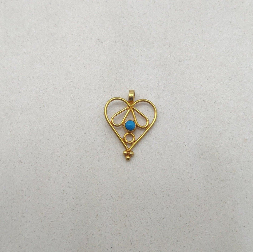 Love Heart Charm 18k Gold Pendant