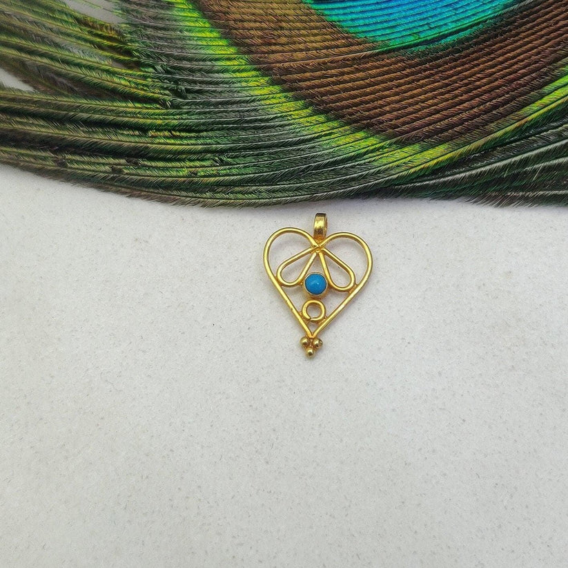 Love Heart Charm 18k Gold Pendant