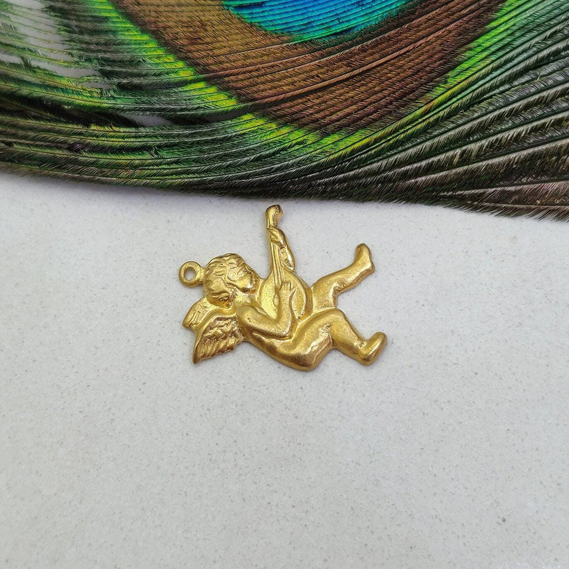 18k Gold Baby Angel Charm Baby pendant