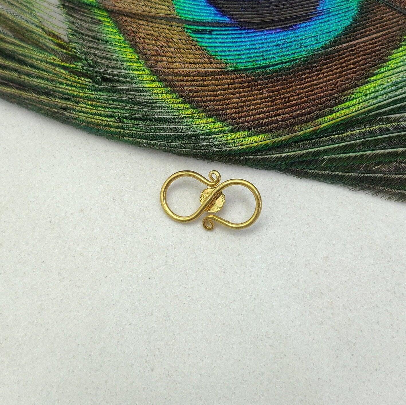 18KT Gold Antique Gem S-Clasp Jewelry Findings 16mm