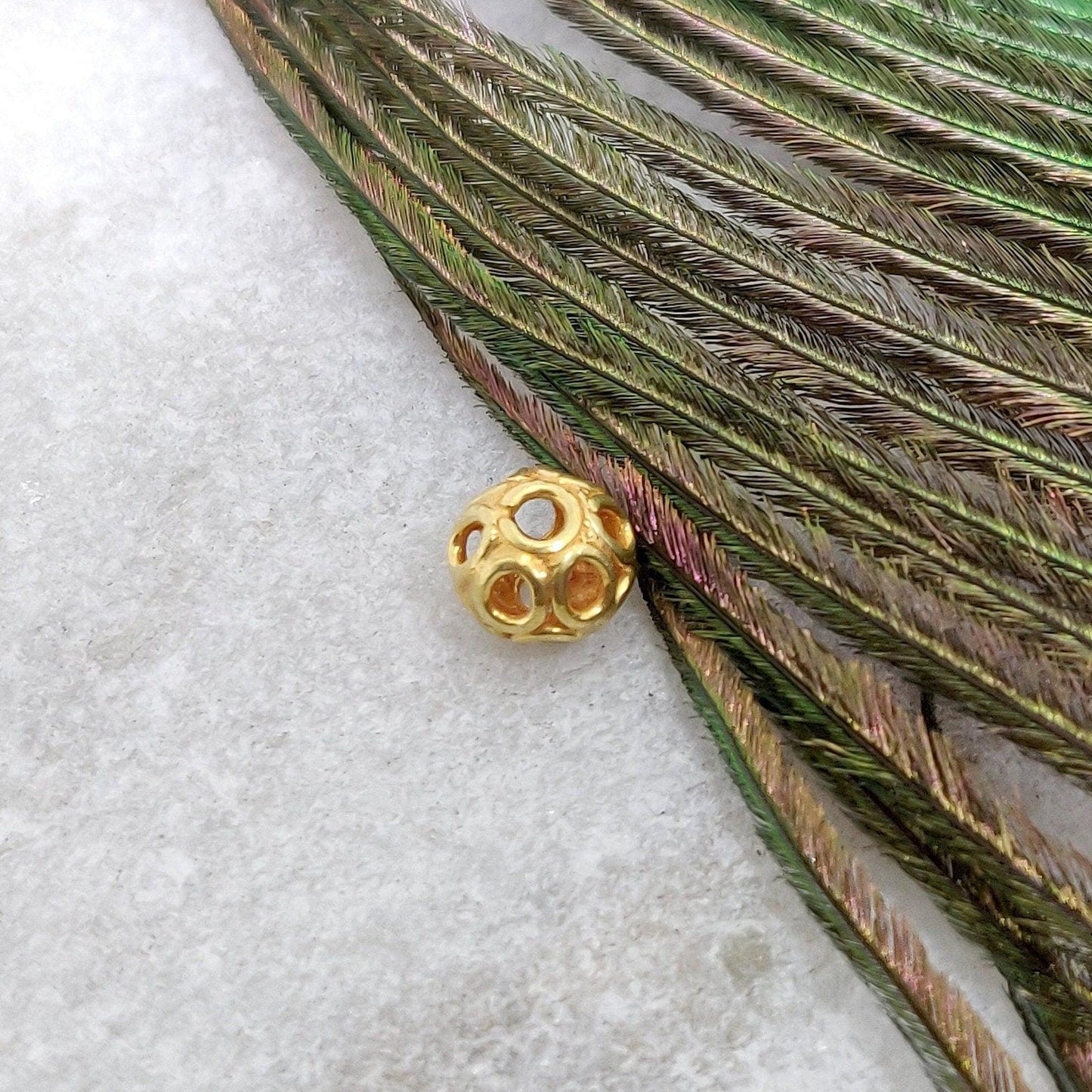 5mm 18 Carat Yellow Gold Round Gold Spacer Bead Components