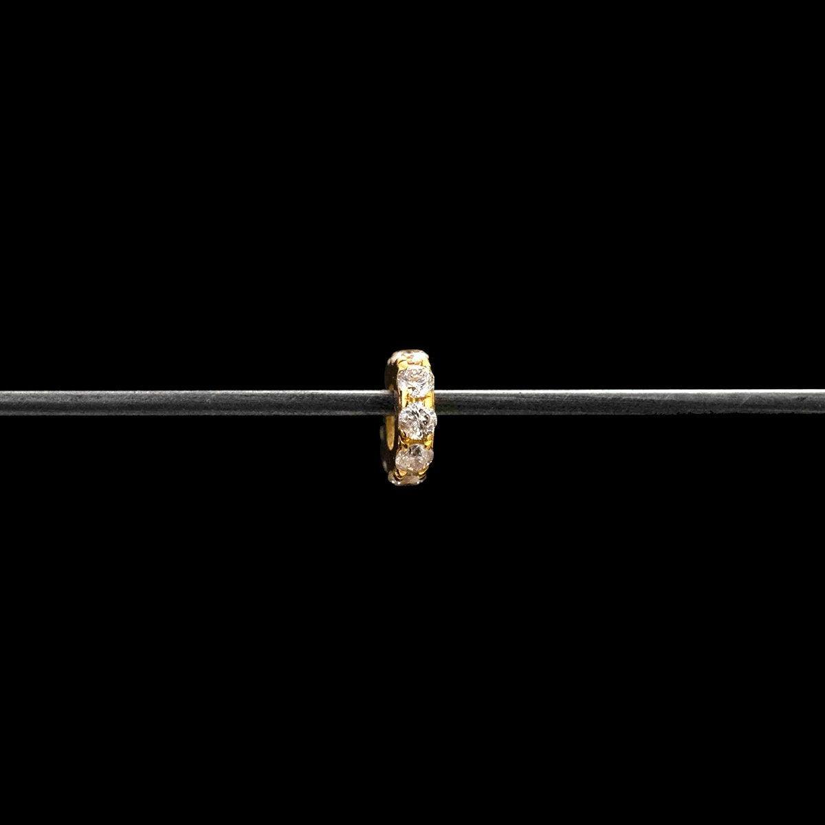 4MM 14k Yellow Gold Pave Diamond Wheel Spacer Beads - SAR Gems