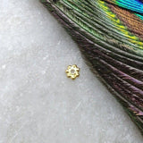 18 Karat Yellow Gold Daisy Ball Gold Spacer Bead Components Sold as 2 pcs