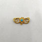 18 Karat Gold Turquoise Stones S-Clasp Finding 17mm: Blue