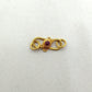 15X7mm 18 Carat Gold Ruby S Hook Clasp Lock