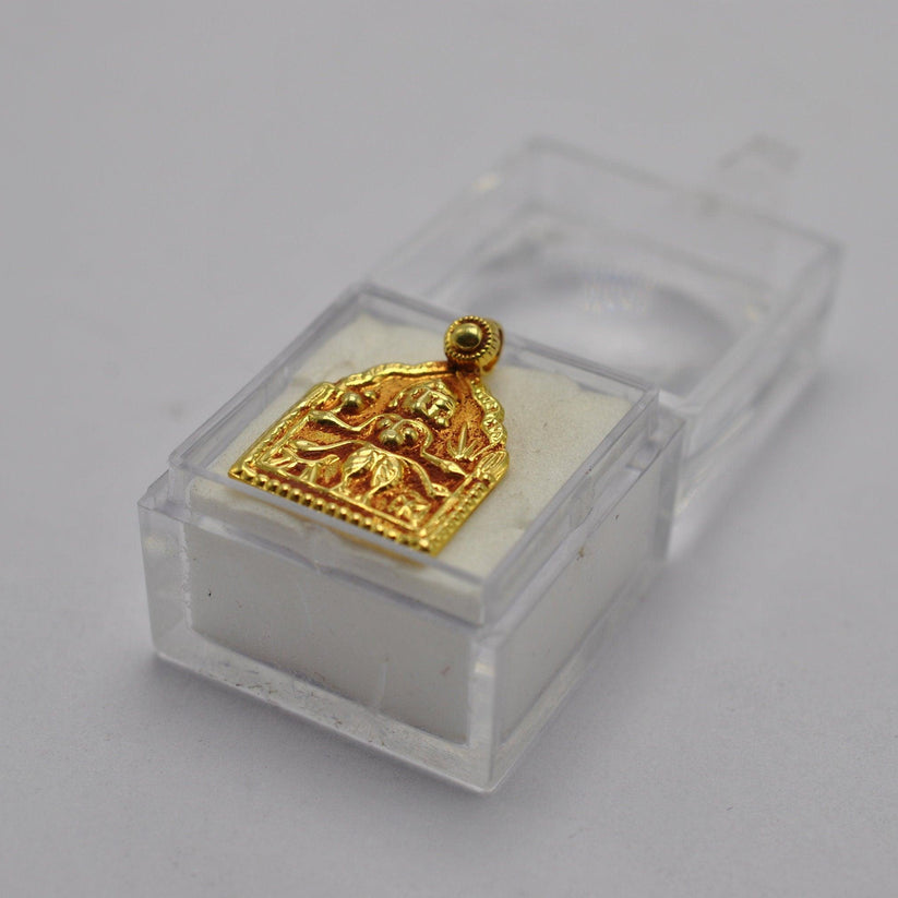 18k Solid Yellow Gold Indian Goddess Durga Pendant