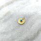 18k Solid Yellow Gold Turquoise Round Charm Pendent 12mm - Sar Gems