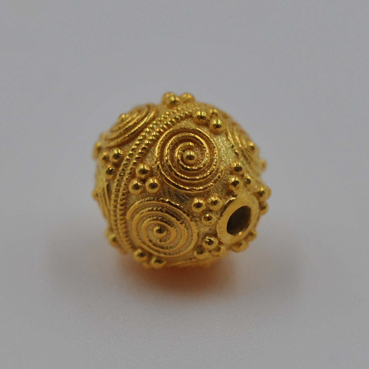 18KT Yellow Gold Textured Sphere Ball Beads Finding