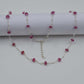 Sterling Silver Ruby Beaded Chain Necklace - Sar Gems