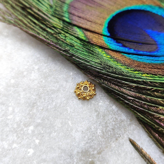 Wholesale 18K Solid Gold Finding Bead Cap