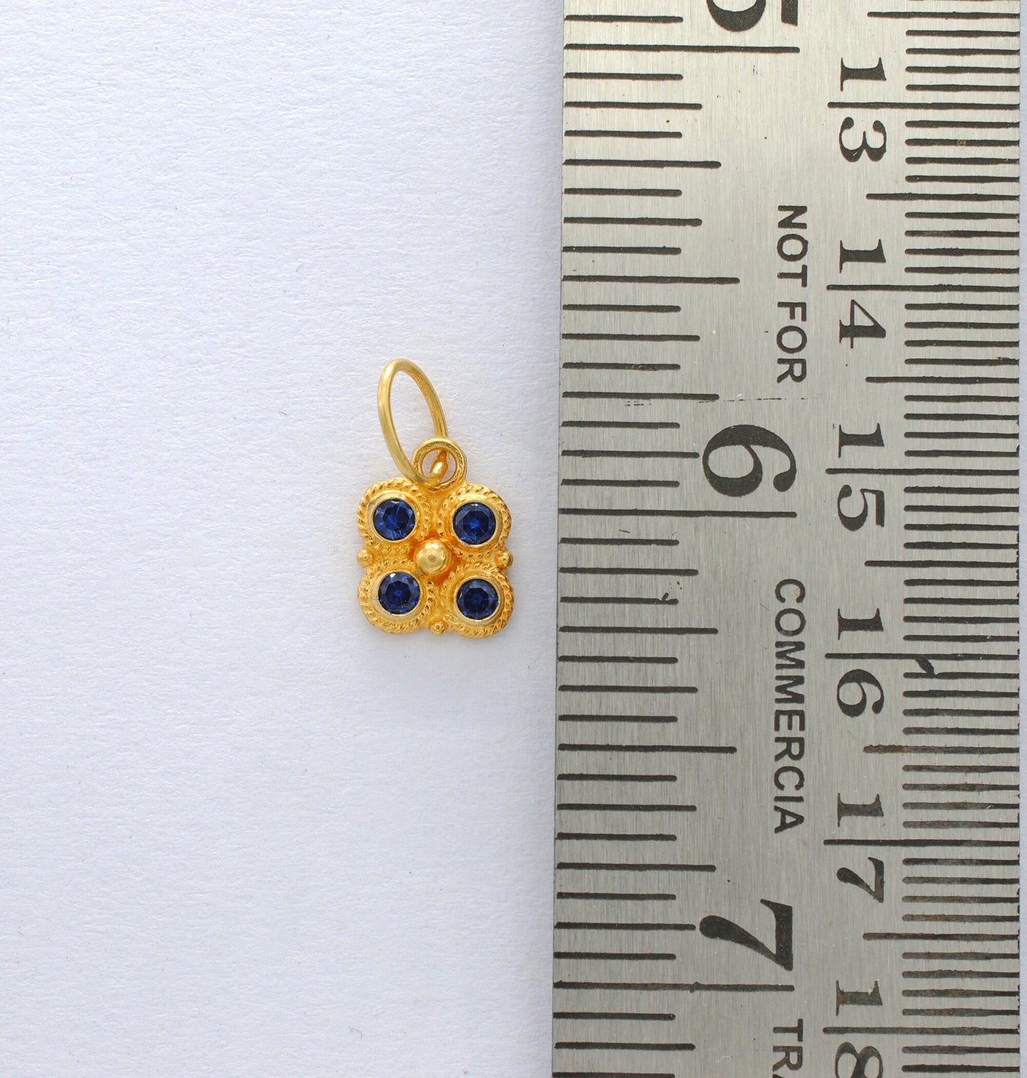 Hydro Sapphire 18K Yellow Gold Charm Pendant