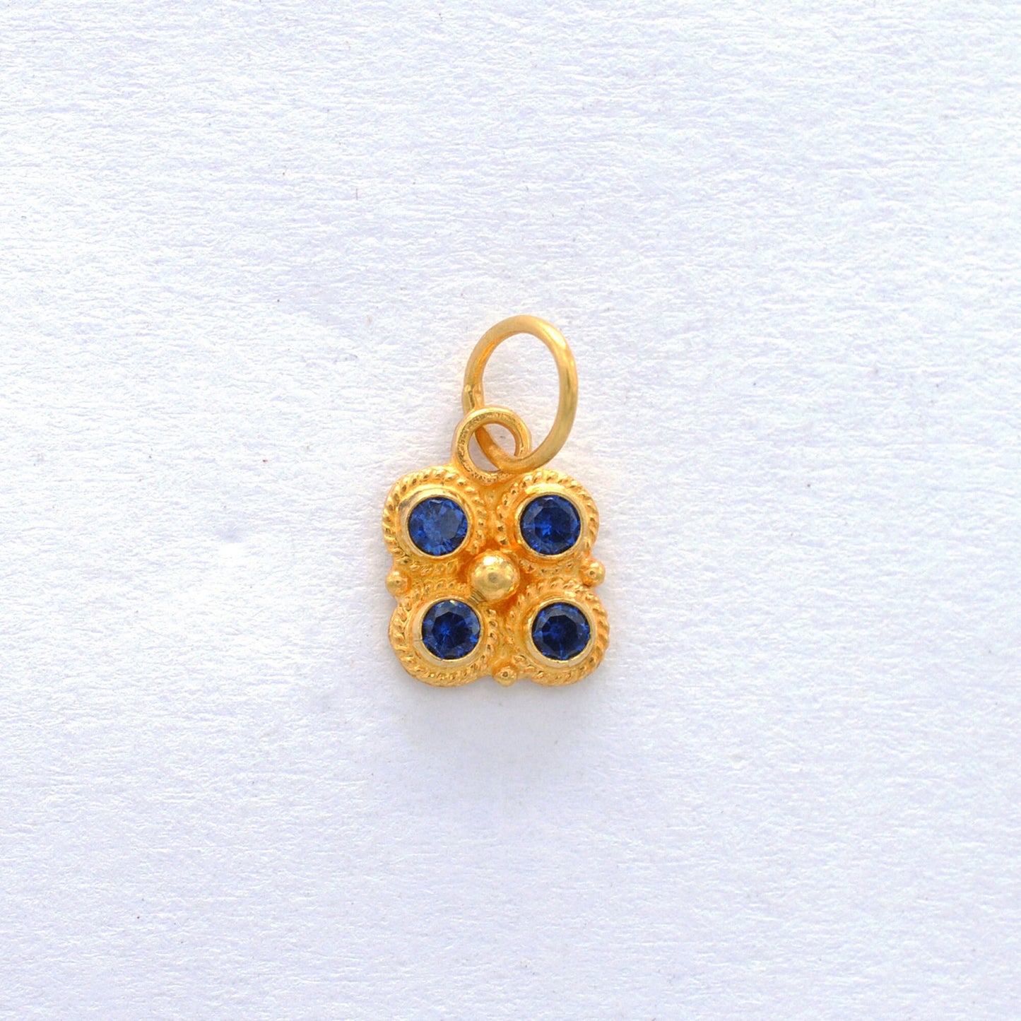 Hydro Sapphire 18K Yellow Gold Charm Pendant