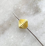 18k Yellow Gold Fluted Roundel Beads