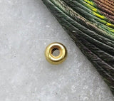 18 Carat Solid Yellow Gold Donut Gold Spacer Bead Components Sold as 2pcs