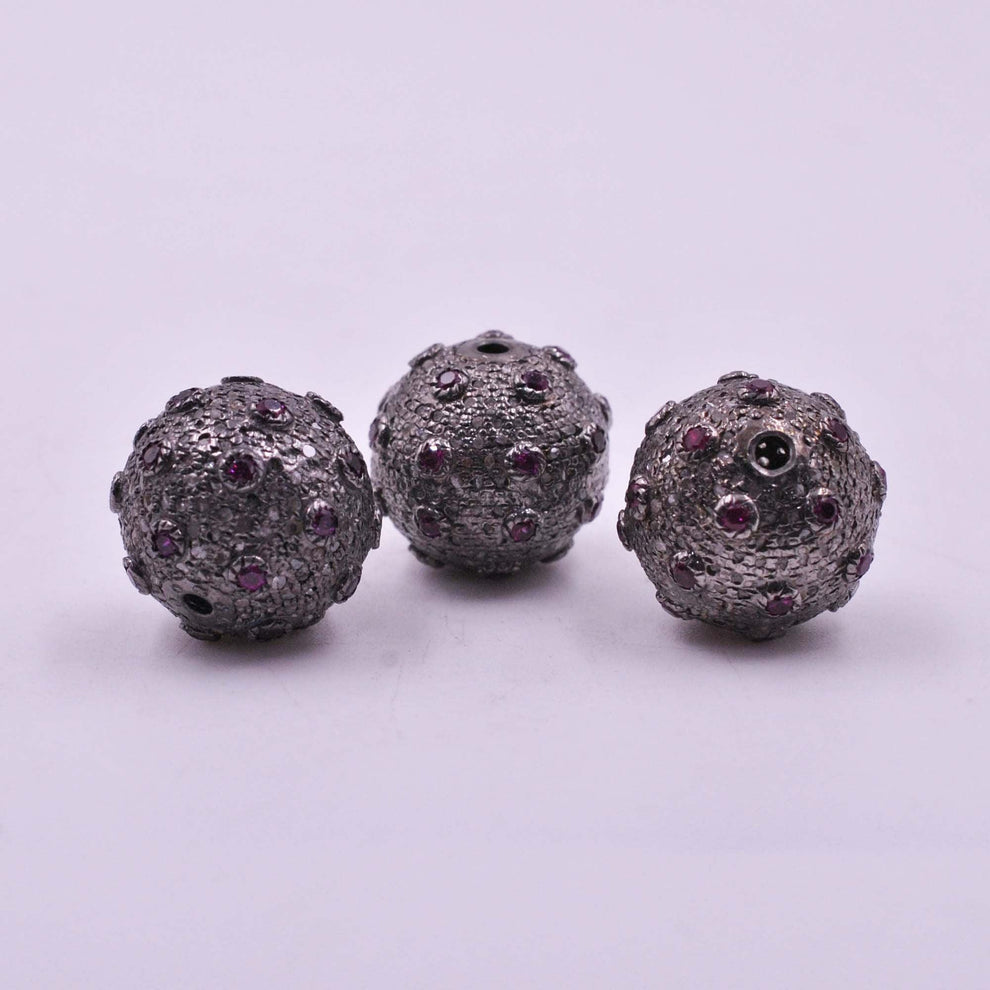 925 Sterling Silver Ruby Spacer Finding Beads
