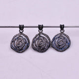 925 Sterling Silver Pave Diamond Spiral Pendant
