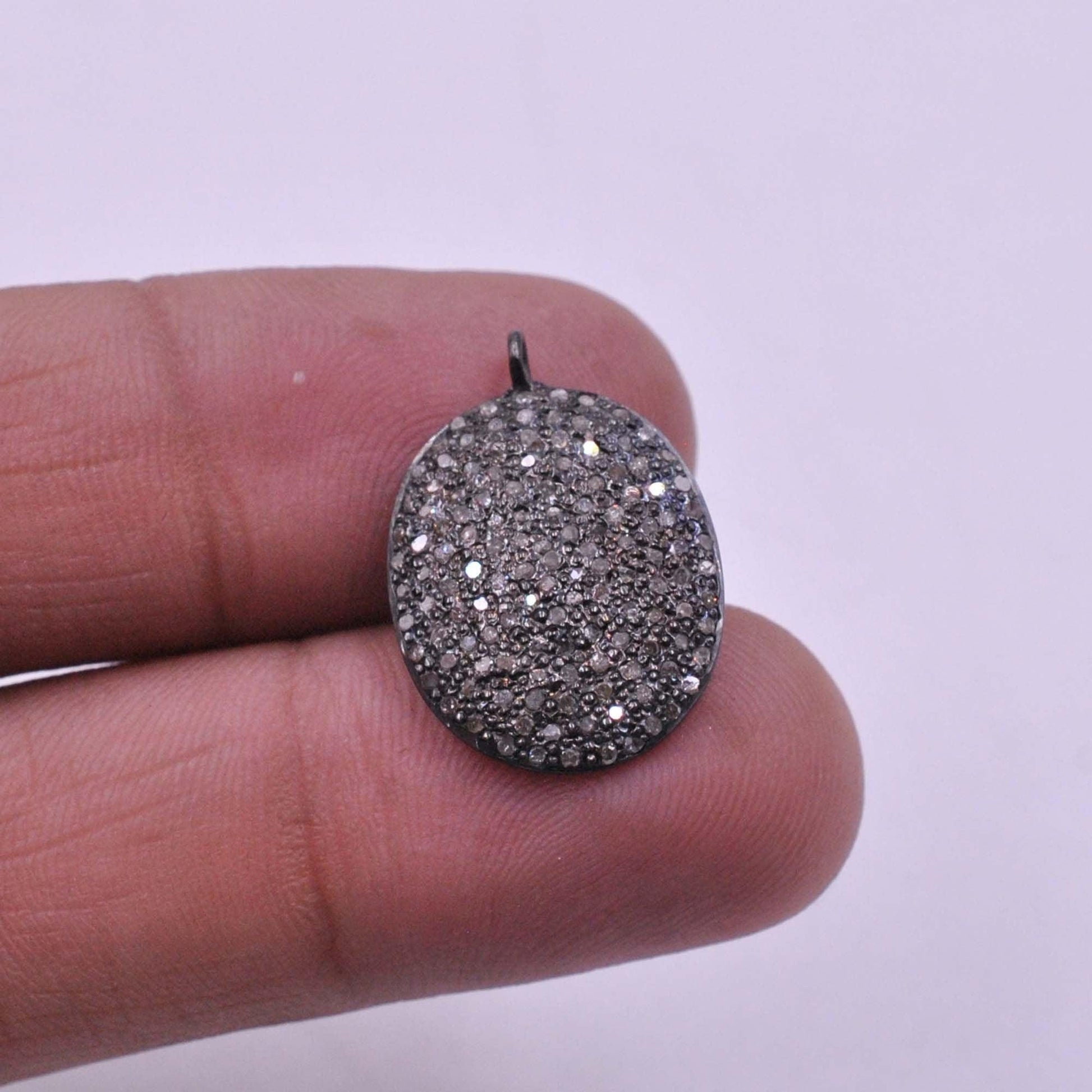 925 Sterling Silver Pave Diamond Pendant - SAR Gems