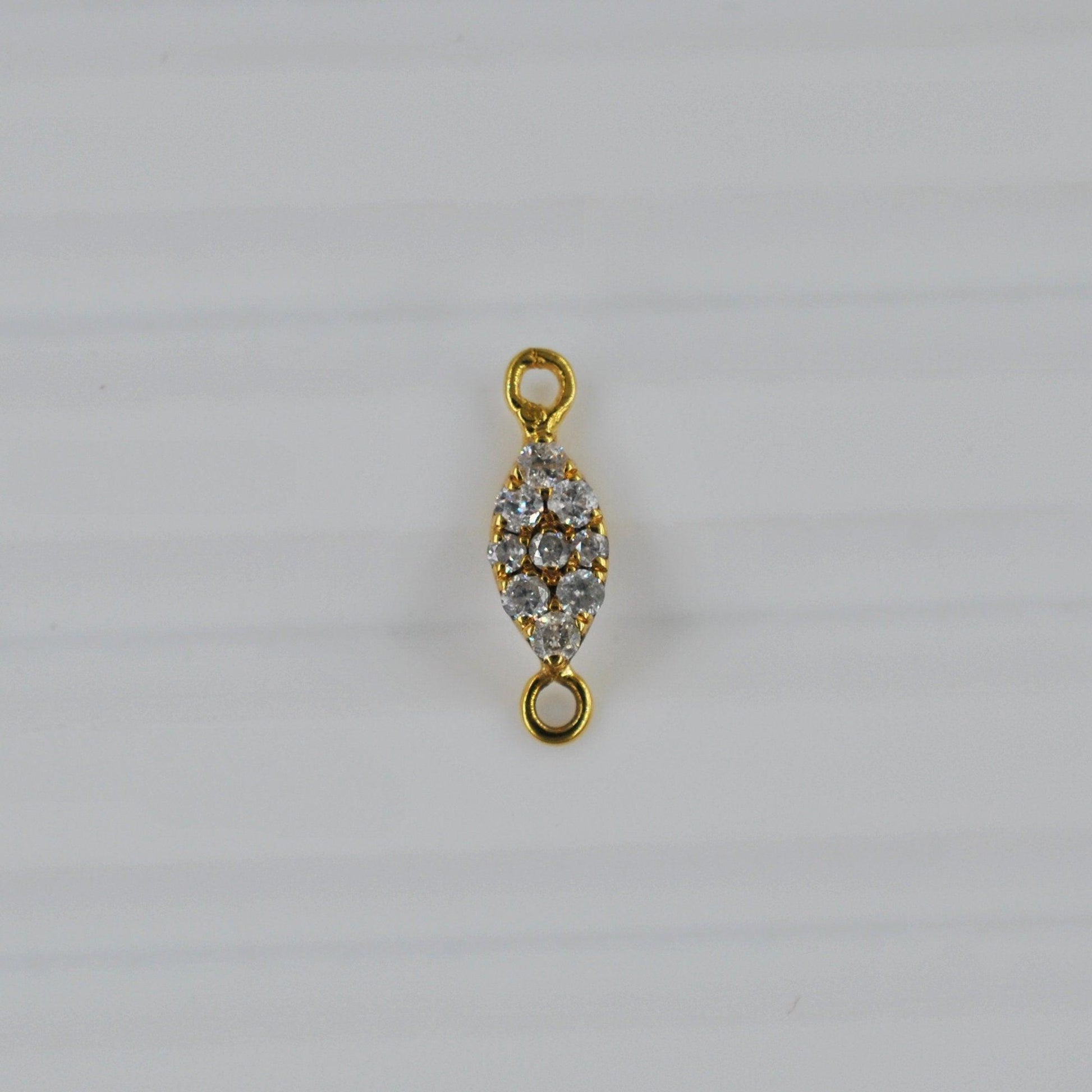 Marquise 14k Gold Charm Connector Jewelry Component Findings - SAR Gems