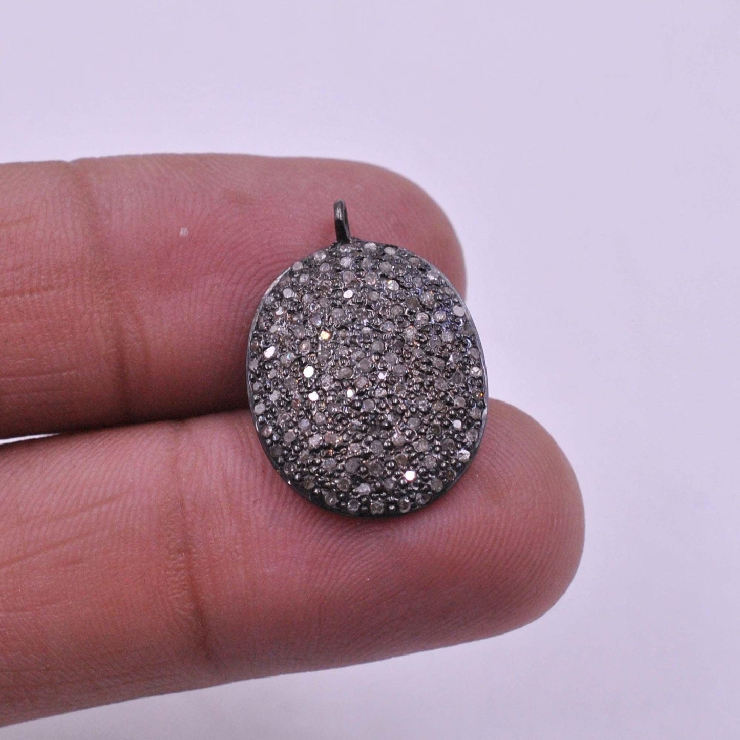 925 Sterling Silver Pave Diamond Pendant - SAR Gems