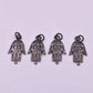 925 Sterling Silver Pave Diamond Oxidized Hamsa Hand Charms - SAR Gems