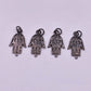 925 Sterling Silver Pave Diamond Oxidized Hamsa Hand Charms - SAR Gems