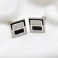 925 Sterling Silver Cufflinks with CZ Stones - Sar Gems