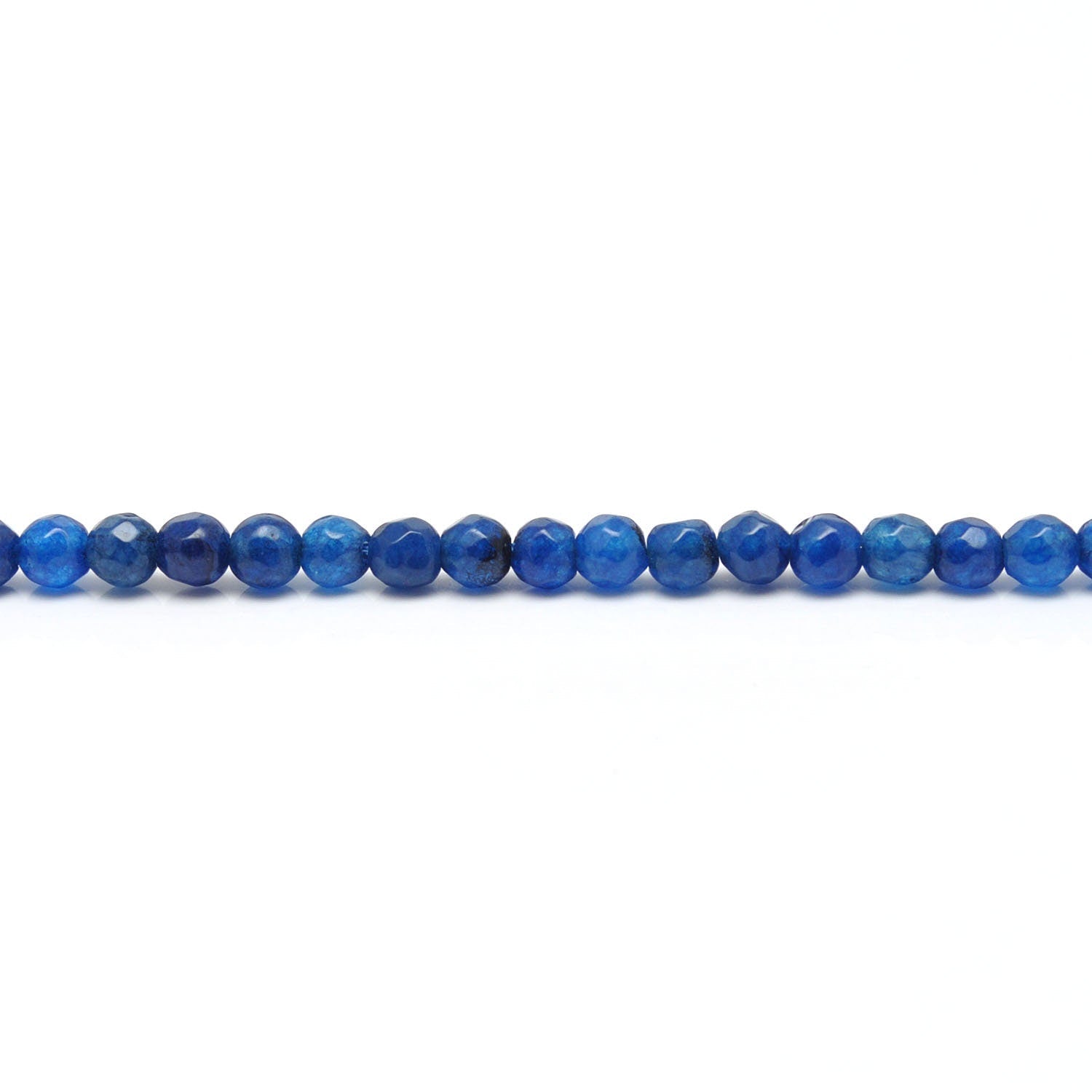Blue Quartz Round Faceted Gemstone Beads 15" - SAR Gems